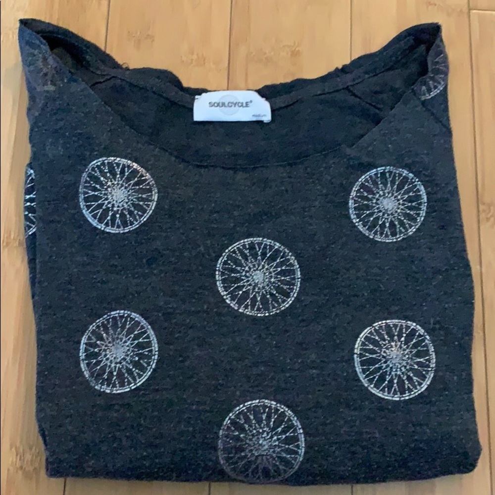 vintage off the shoulder soulcycle light sweater